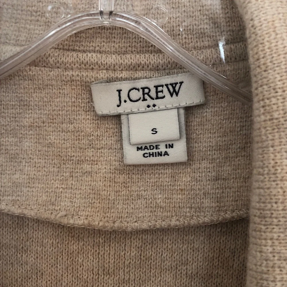J. Crew Women's Open Front Tan Cardigan with Patch Pockets